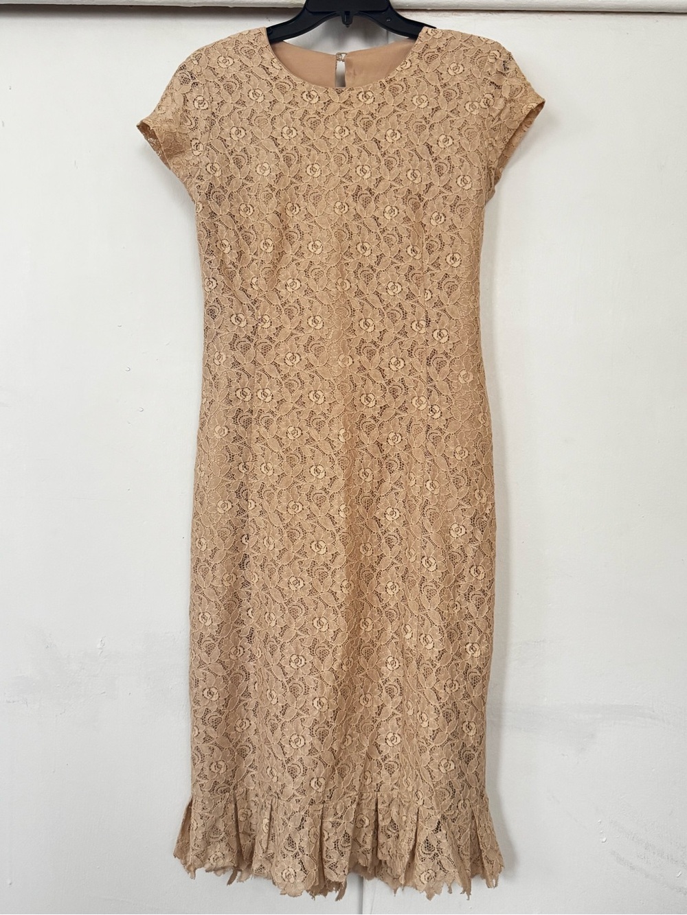 Women's Lace Midi Dress in Beige